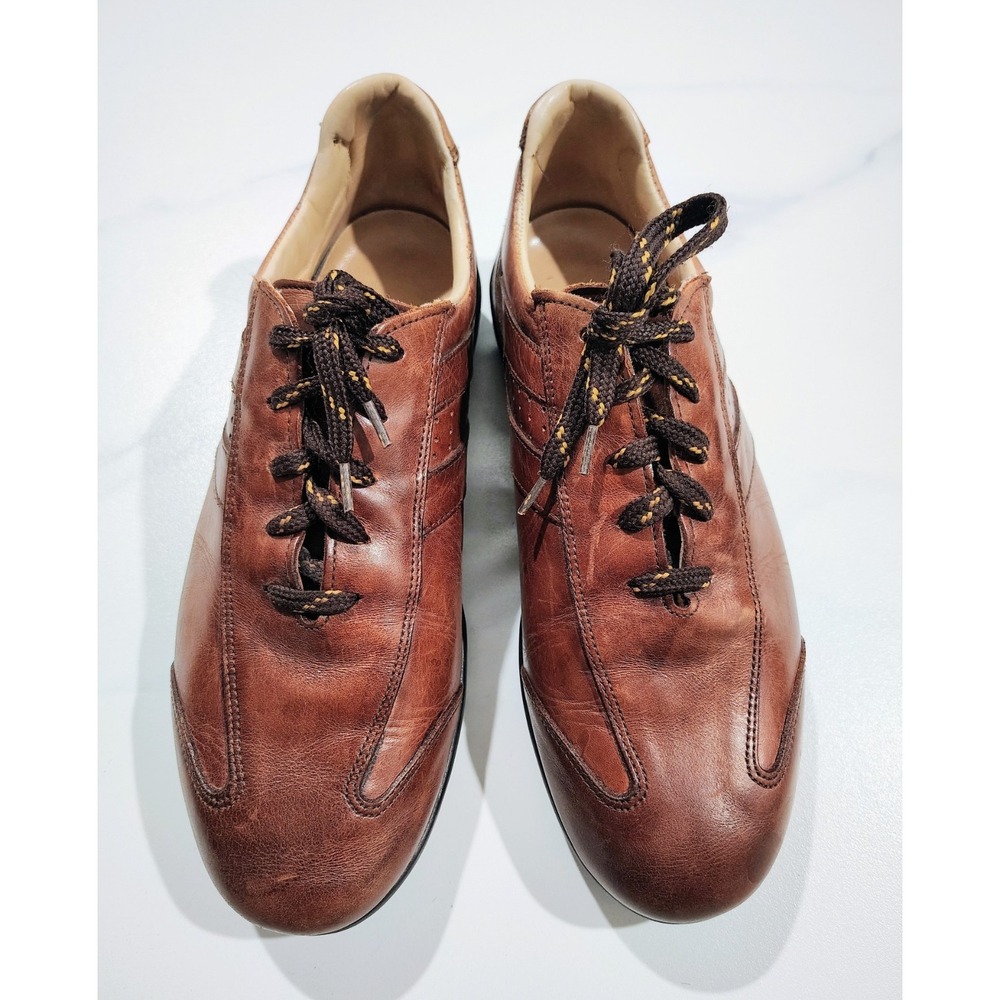 Vtg Allen Edmonds Peyton Sneakers Leather Shoes USA Made 7.5 M Brown - Picture 4 of 7